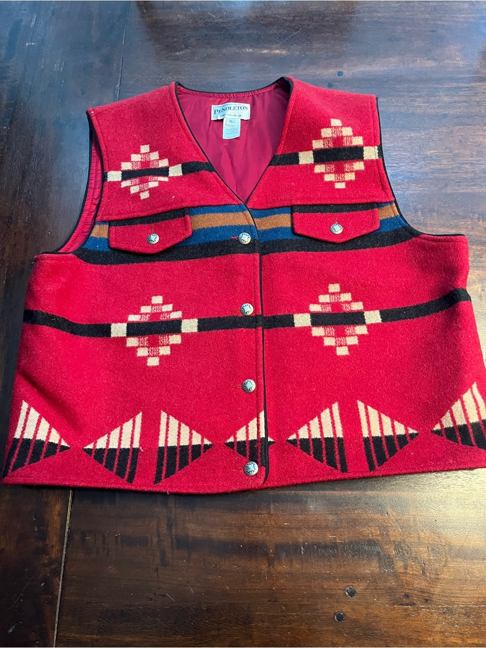 Pendleton Red Wool Southwest-Inspired Vest